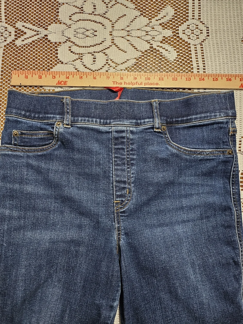 SPANX Dark Blue Flare Jeans Size Large